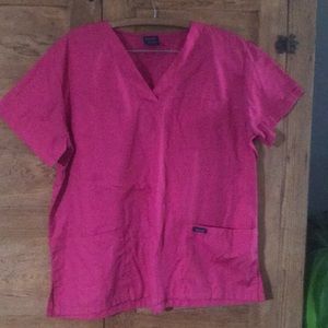 DAGACCI SZ L scrub top pink Fuchsia.